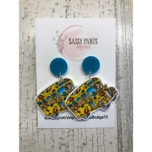 Mrs. Frizzle Magic School Bus Teacher Educator Earrings